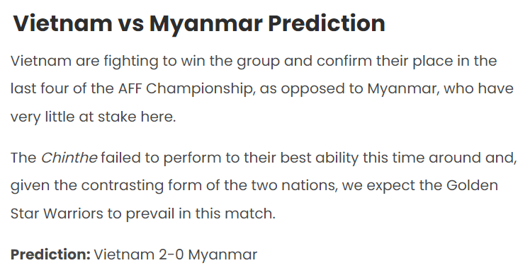 Sachin Bhat dự đoán Việt Nam vs Myanmar, 19h30 ngày 3/1 - Ảnh 1