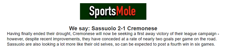 Jonathan O'Shea dự đoán Sassuolo vs Cremonese, 0h30 ngày 7/3 - Ảnh 1